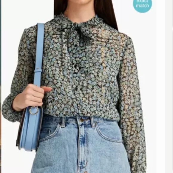 Maje Cenaza Floral- Print Recycled Polyester Blend Shirt size 3 (M) - Picture 1 of 5